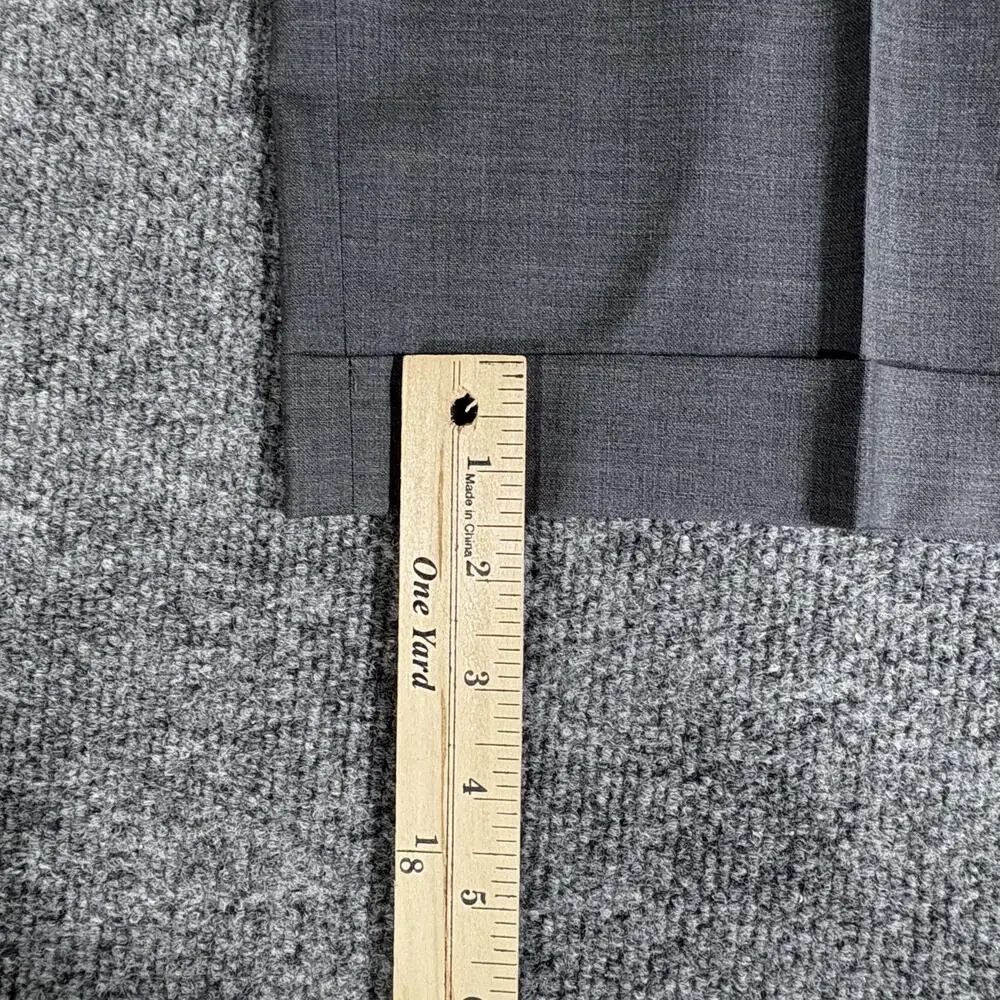 Jos A Bank Pants Mens 41 Long Gray 100% Wool Dress Pleated Front Slacks
